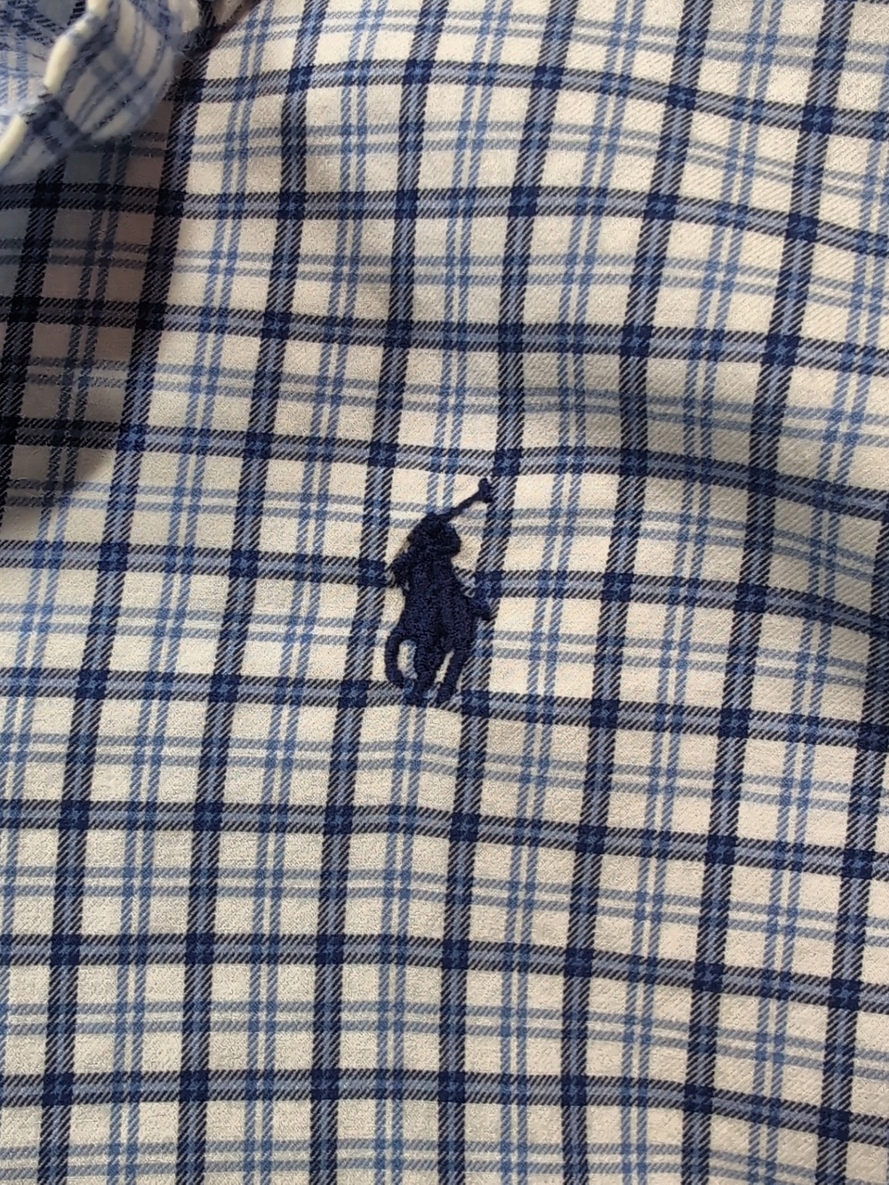 Ralph Lauren Blue and White Checked Button-Down Shirt - Picture 5 of 7